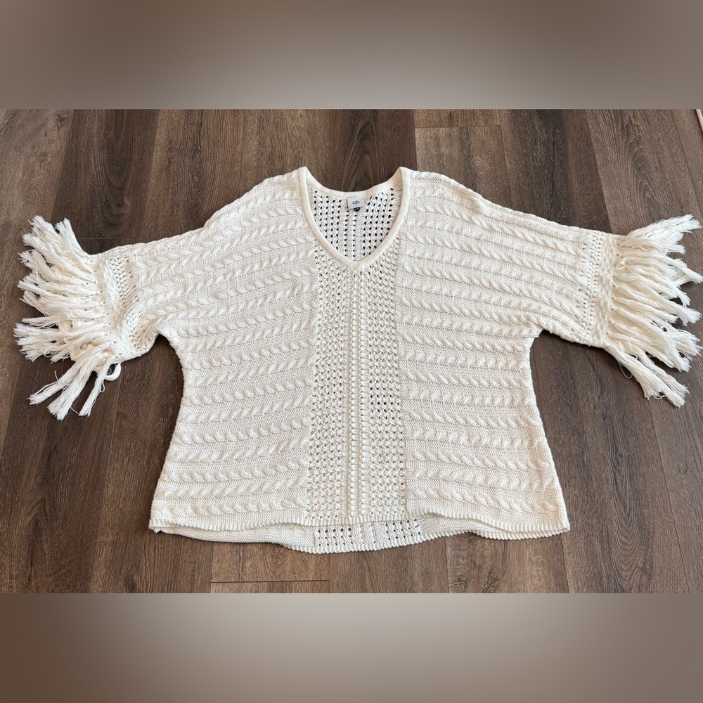 CAbi Cream V-Neck Sweater